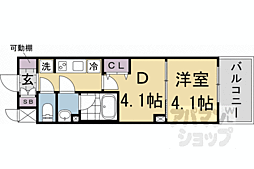 アスヴェル京都西大路SOUTH 1DKの間取図画像