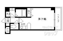 エイブル創久五条大宮 ワンルームの間取図画像