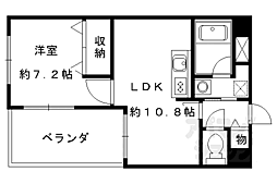 フォルム五条通り 1LDKの間取図画像
