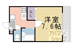 ラカーサ山科 1Kの間取図画像