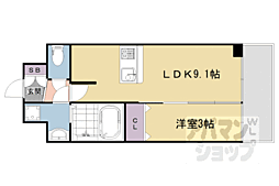 プレサンスTHEKYOTO澄華 1LDKの間取図画像