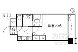 エステムコート京都西大路 1Kの間取図画像