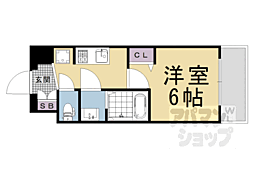 プレサンスTHEKYOTO粋都 1Kの間取図画像