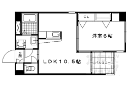 サンクラージュ山科三条 1LDKの間取図画像