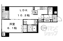 リーガル京都堀川五条通り 1LDKの間取図画像