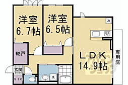 西桜館 2LDKの間取図画像
