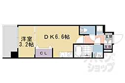 ザガーネットミレニアム京都九条烏丸 1DKの間取図画像