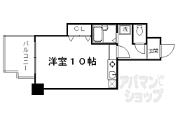 ルサフィール西大路 ワンルームの間取図画像