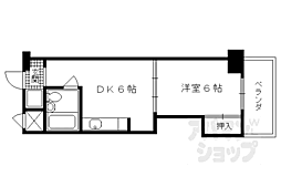 コスモST河原町 1DKの間取図画像