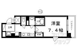 アルティスタ祇園 1Kの間取図画像