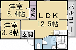 フレグランスモナ 2LDKの間取図画像