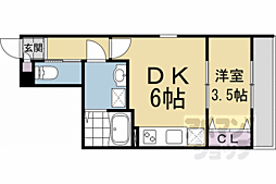ARCA桂川 1DKの間取図画像