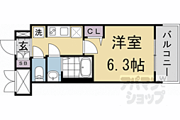 プレサンスTHEKYOTO新町通 1Kの間取図画像