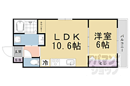 Noah山科椥辻 1LDKの間取図画像