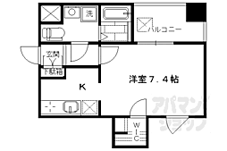 アクロス京都西大路 1Kの間取図画像