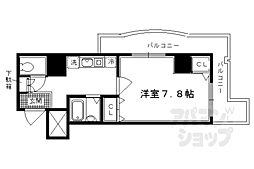 サムパティーク山科 1Kの間取図画像