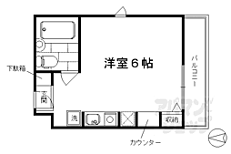 京都南ハウス ワンルームの間取図画像