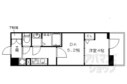 ベラジオ西大路五条 1DKの間取図画像