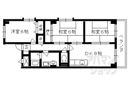 ロイヤルコーポ洛南 3DKの間取図画像