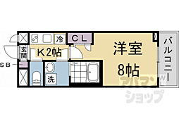 グランカーサ京都駅前 1Kの間取図画像