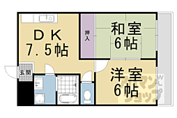 第二グレース安田 2DKの間取図画像