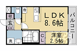 ESTRUTHKYOTOII 1LDKの間取図画像
