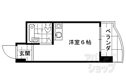 朝日プラザ高瀬川 ワンルームの間取図画像