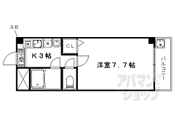 パークハイツ天徳 1Kの間取図画像