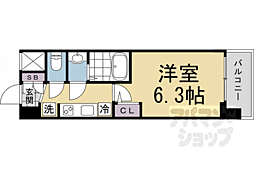 エステムコート京都千雅邸 1Kの間取図画像