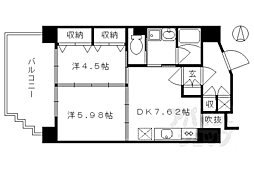 セントポーリア西大路七条 2DKの間取図画像