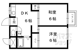 ユニメント・ターンドール 2DKの間取図画像