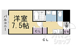 シルス藤森 1Kの間取図画像