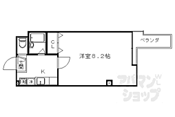 メゾン・ベローナ 1Kの間取図画像