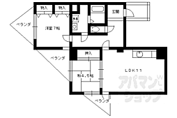 ブルグ清涼 2LDKの間取図画像