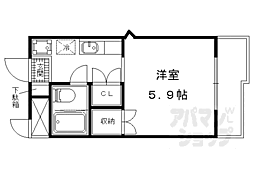 サンガーデン・山科 1Kの間取図画像