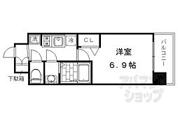 プレサンスTHEKYOTO華苑 1Kの間取図画像