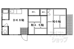京都市営烏丸線 丸太町駅 徒歩12分の賃貸マンション 3階2DKの間取り