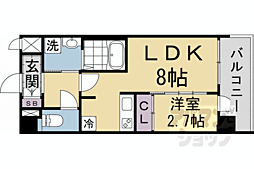 JR東海道・山陽本線 西大路駅 徒歩12分の賃貸マンション 3階1LDKの間取り