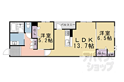 シャーメゾン　ライズ　Ｏｎｅ 4階2LDKの間取り