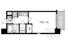 リーガル京都五条烏丸 6階1Kの間取り