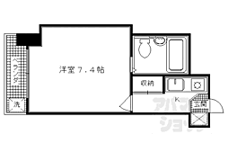 阪急京都本線 西京極駅 徒歩3分の賃貸マンション 2階1Kの間取り