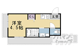 サンフェリシアン東福寺 1階ワンルームの間取り