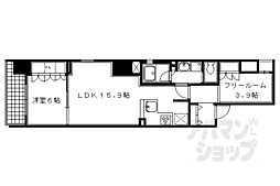 リーガル京都烏丸東 4階1SLDKの間取り