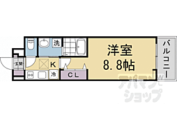 JR東海道・山陽本線 向日町駅 徒歩14分の賃貸アパート 2階1Kの間取り
