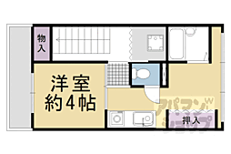 御所南ｃｏｕｒｔII 4階1DKの間取り