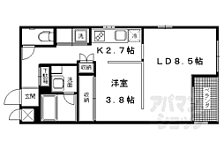 アーバネックス東山三条 3階1LDKの間取り
