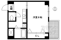 αＰＲＩＺＥVI 2階1Kの間取り