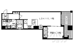 リーガル京都烏丸御池 8階1LDKの間取り