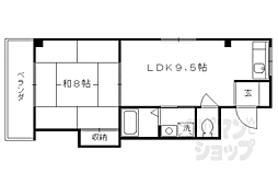 京都地下鉄東西線 太秦天神川駅 徒歩2分の賃貸マンション 3階1LDKの間取り