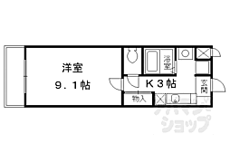 JR東海道・山陽本線 京都駅 徒歩10分の賃貸マンション 1階1Kの間取り